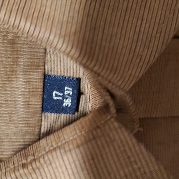 Stafford Wrinkle-Free Button Down Men's Brown Long Sleeve Shirt - 17 (36/37) - Picture 4 of 7